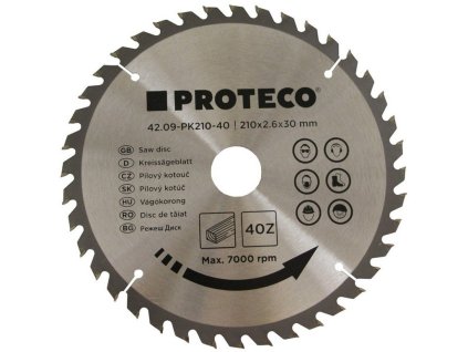 kotouč pilový SK 210x2.6x30 40z + redukce 30/20 mm 42.09-PK210-40