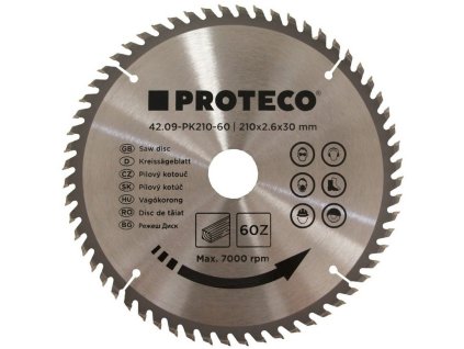 kotouč pilový SK 210x2.6x30 60z + redukce 30/20 mm 42.09-PK210-60
