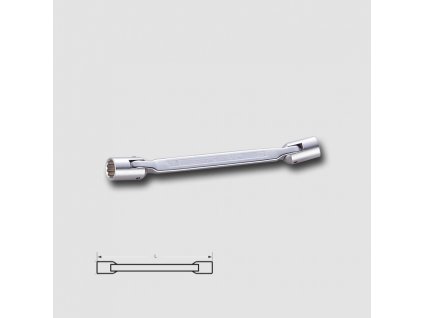 Klíč nástrčný oboustranný 12x13mm, dvanáctihran, lesklý