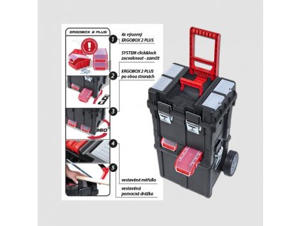 Pojízdný ergobox na kolečkách 495x360x712mm