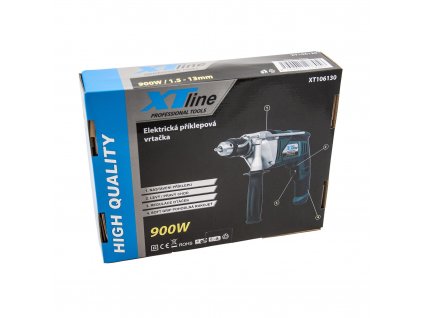 Elektrická příklepová vrtačka 900W 13mm XT106130
