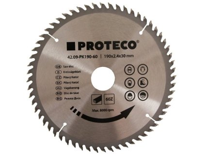 kotouč pilový SK 190x2.4x30 60z + redukce 30/20 mm 42.09-PK190-60