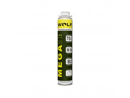 Pěna montážní MEGA 70l nízkoexpanzní pistolová - celoroční 870 ml WOLF