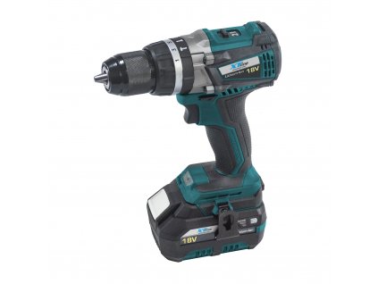 Aku vrtačka s příklepem bezuhliková 18V + 2baterie + box