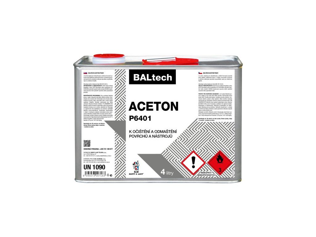 Barvy a laky Hostivař BALTECH P 6401 aceton 4 litry