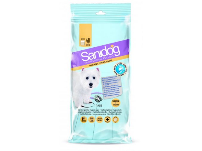 SANIDOG čistící ubrousky na packy [40ks] Paws pro psy