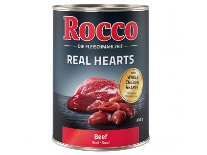 Rocco - hovězí s celými kuřecími srdci 400 g