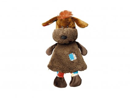 16384 hracka trixie plys pes s chocholkou a zaplatou 28cm