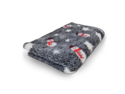 VetBed/DryBed Extra premium deka pro psa, Vánoce šedá motiv sněhulák