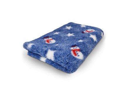VetBed/DryBed Extra premium deka pro psa, Vánoce modrá motiv sněhulák