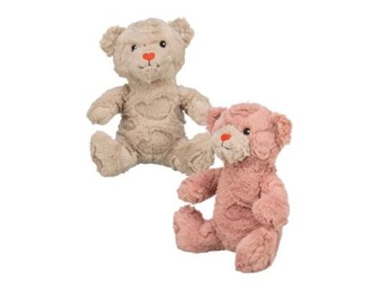 Plyšový medvídek 24 cm, béžová/starorůžová