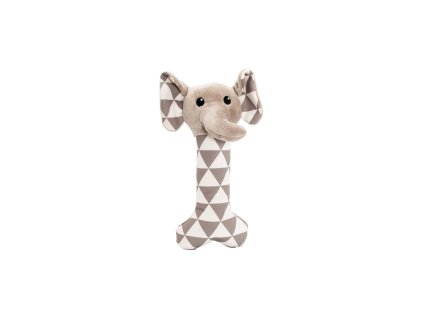 Plátěná kost s hlavou slona, se zvukem, 24 cm, krémová/šedá, HipHop