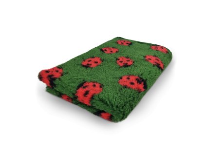 VetBed/DryBed Extra premium deka pro psa, zelená- motiv beruška