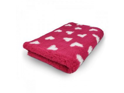 VetBed/DryBed Extra premium deka pro psa, růžová se srdíčky