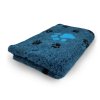 VetBed/DryBed  Extra premium deka pro psa, modrá petrolej- motiv tlapky
