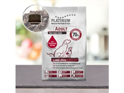 Granule Platinum Natural Jehněčí s rýží pro dospělé 5 kg
