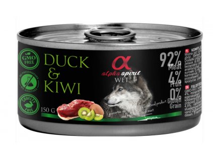 alpha spirit konzerva pre psy kačica kiwi 150g