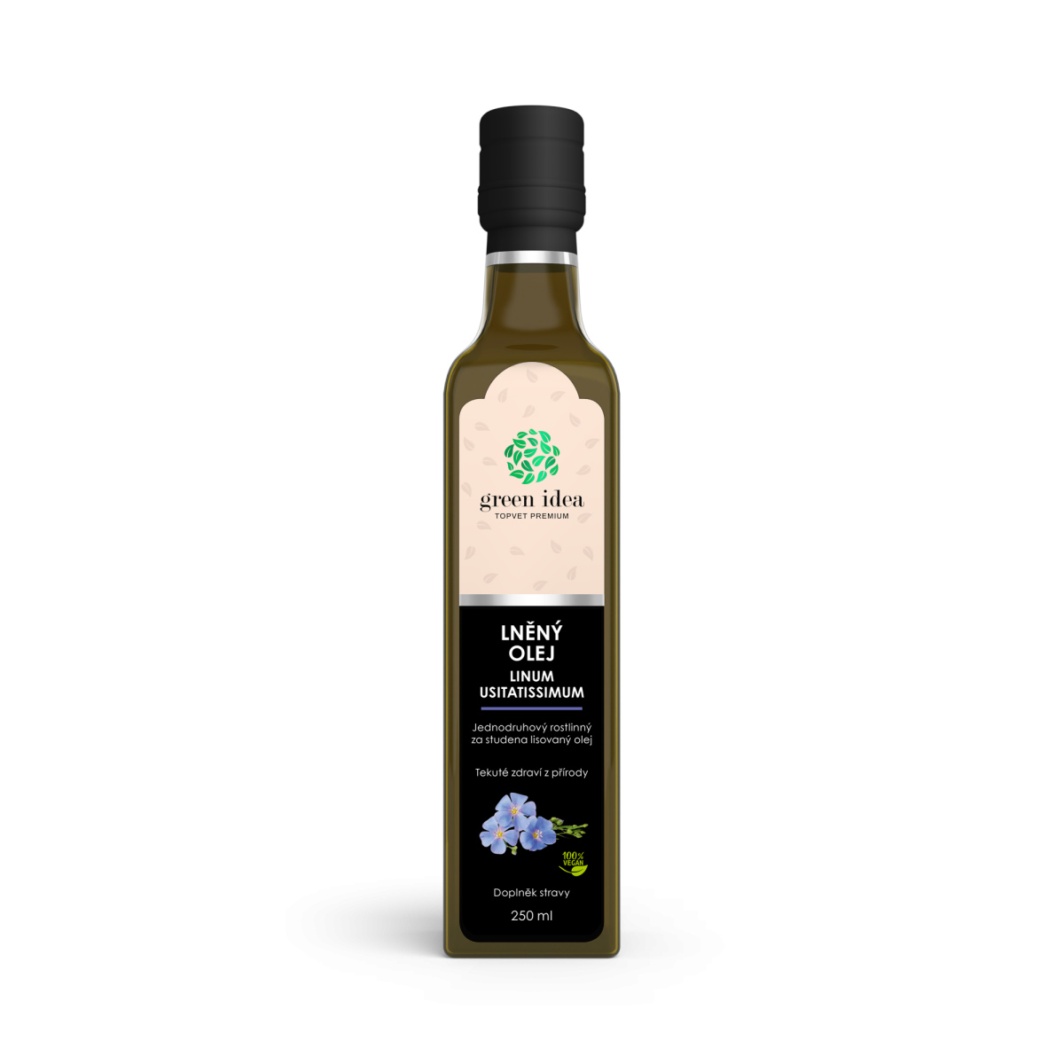 Green Idea doplnok pre ľudí Ľanový olej za studena lisovaný 250ml
