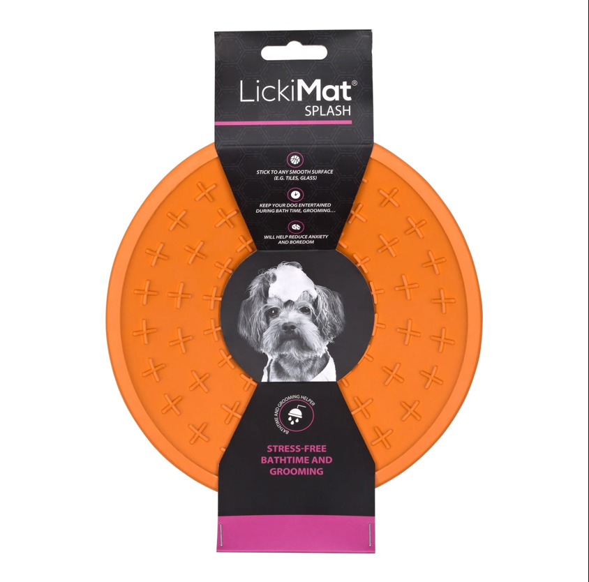 LickiMat lízacia miska pre psy Splash do vane 5x19cm - orange