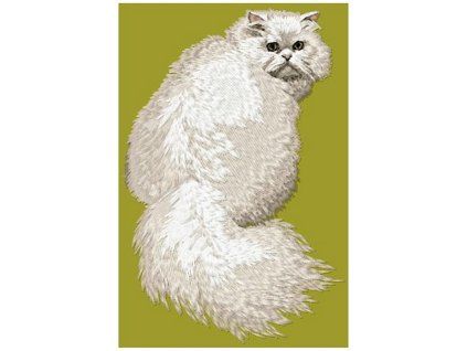 persian cat embroidery design