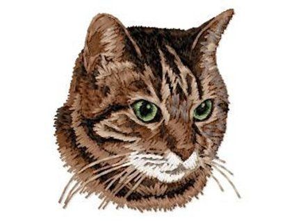 domestic cat head embroidery design
