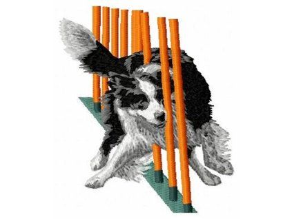 border collie agility embroidery design