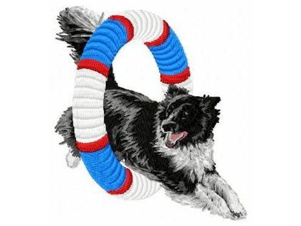 border collie agility embroidery design