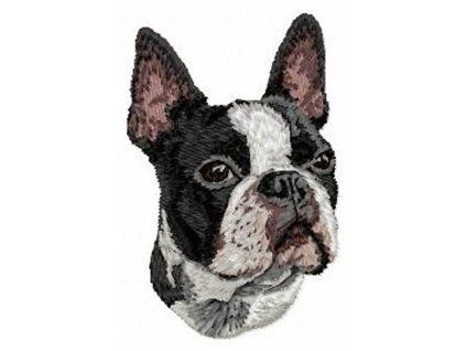 boston terrier embroidery design