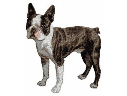 boston terrier embroidery design
