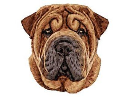 shar pei embroidery design