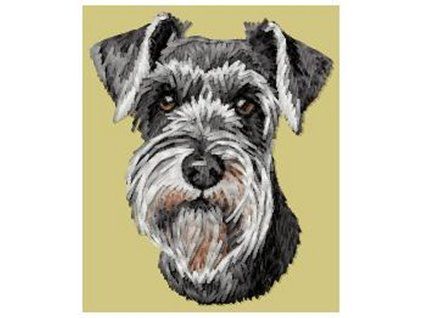 schnauzer head embroidery design