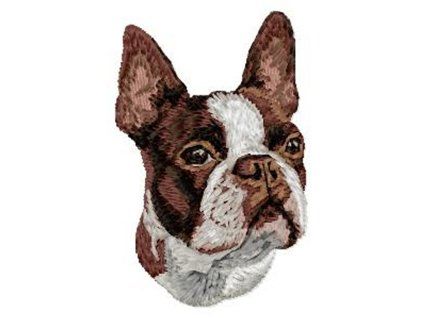 boston terrier embroidery design