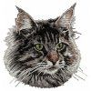 maine coon embroidery design