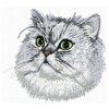 persian cat embroidery design