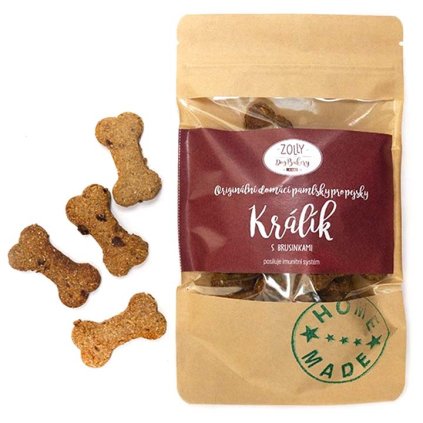 Zolly Dog Bakery Pamlsky s králíkem a brusinkami 100 g