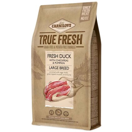 Carnilove True Fresh Granule Čerstvá kachna s hráškem a dýní Large Breed