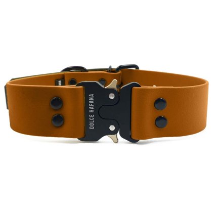 Dolce Hafana Široký obojek Tactical 4 cm Brown / Brown