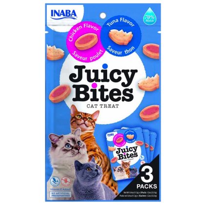 Churu Cat Juicy Bites Pamlsky pro kočky Kuře a tuňák 3x11,3 g