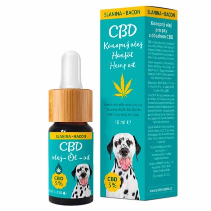 Zelená Země CBD olej pro psy s chutí slaniny 5 % 10 ml