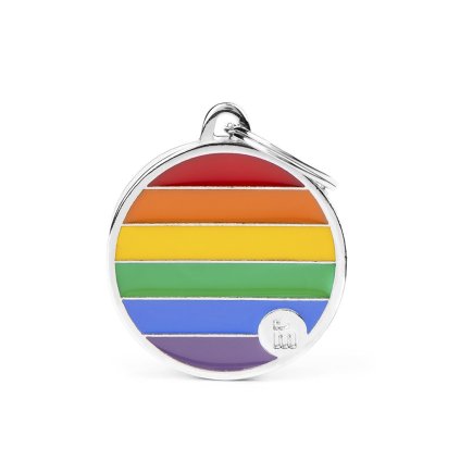 Známka pro psa Rainbow Velká Kruh + GRAVÍROVÁNÍ ZDARMA