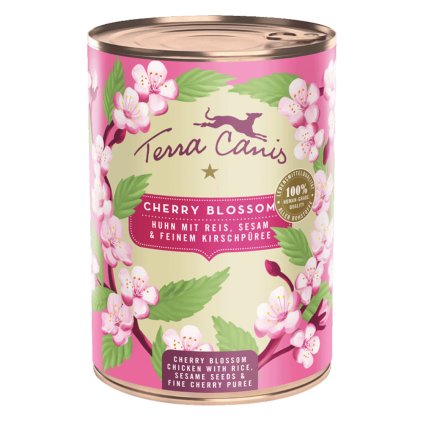 Terra Canis Flower Menu Cherry Blossom Konzerva Kuře s rýží, sezamem a třešňovým pyré 400 g