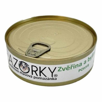 Azorky Pohyb Prémiová masová pomazánka Zvěřina s kurkumou a kloubní výživou 170 g