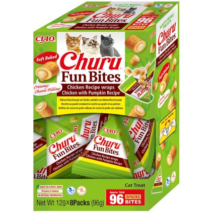Churu Cat Box Fun Bites Chicken Wraps Kuře s dýní 8x12 g
