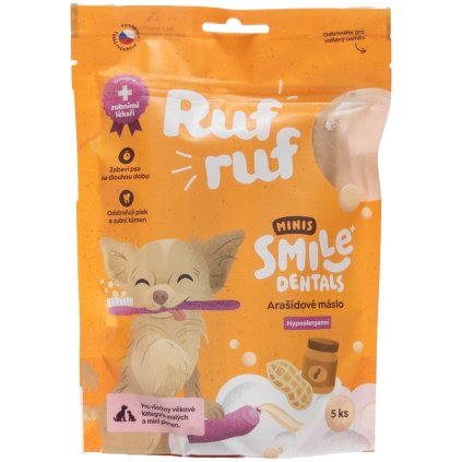 Rufruf Dentální tyčinky Smile Dentals Arašídové máslo Minis 152 g