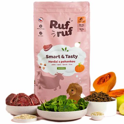 Rufruf Smart & Tasty Granule Hovězí s pohankou a probiotiky 2 kg