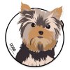 Samolepka Jorkšírský teriér - kruh s bílým pozadím