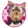 Samolepka Jorkšírský teriér - kruh s barevným pozadím