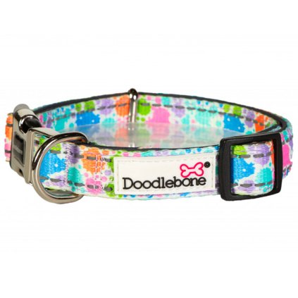 Doodlebone Polstrovaný obojek Pastel Paint Splat