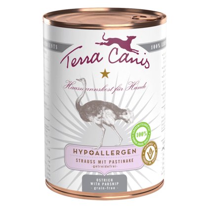 Terra Canis Hypoalergenní konzerva Pštros s pastinákem 400 g