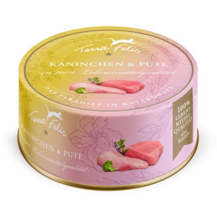 Terra Felis Konzerva pro kočky Králík a krůta 80 g